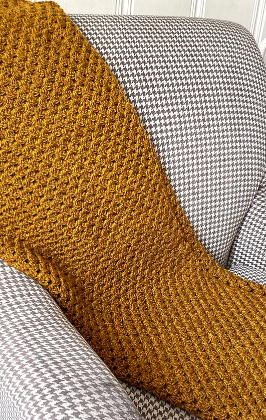 Crochet Afghan: Copper Brown Throw Blanket