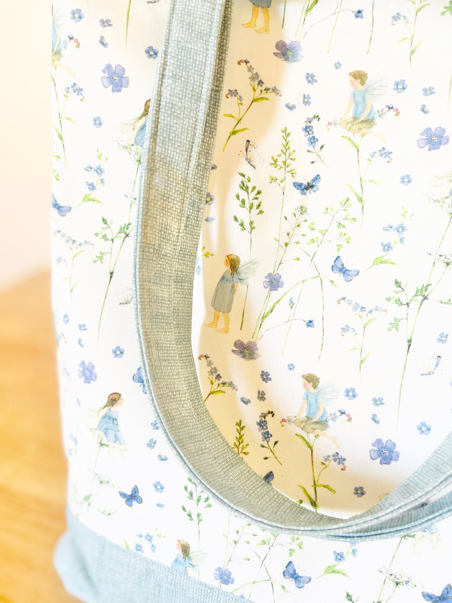 Fairy Garden Cotton Tote Bag: Collapsible Bottom