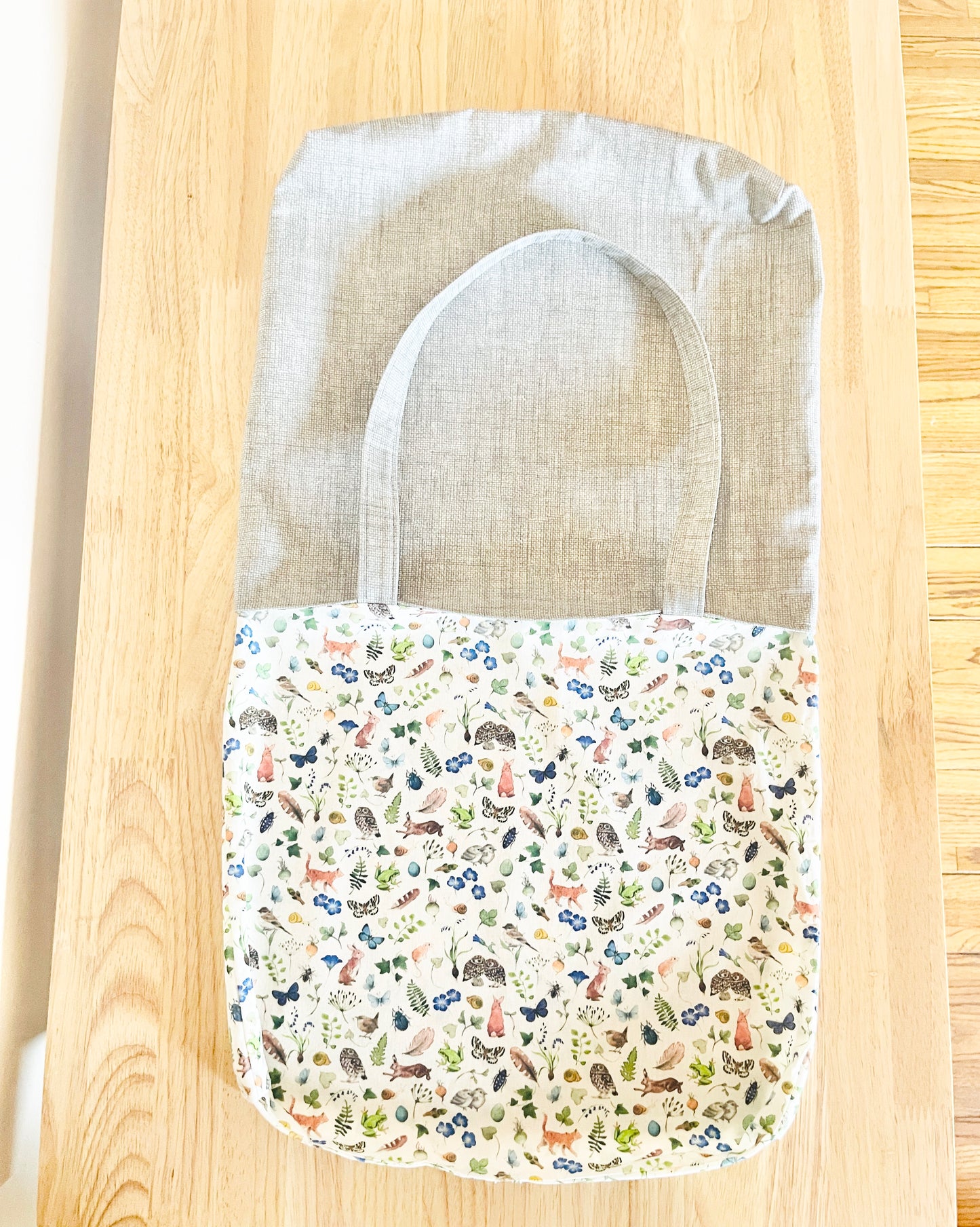 Linen Look Tote Bag: Wild Animal Print Liner