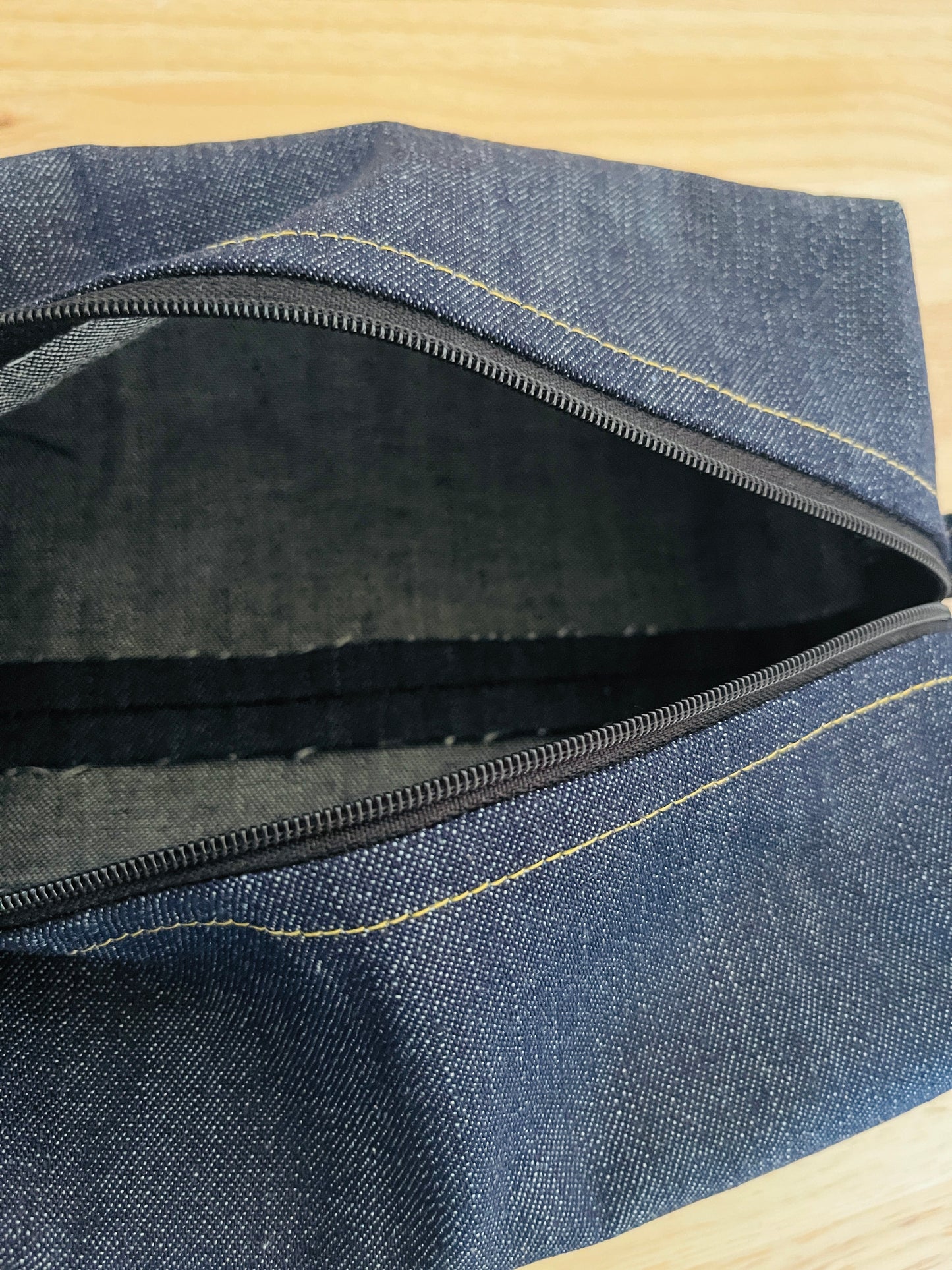 Denim Boxy Zipper Pouch