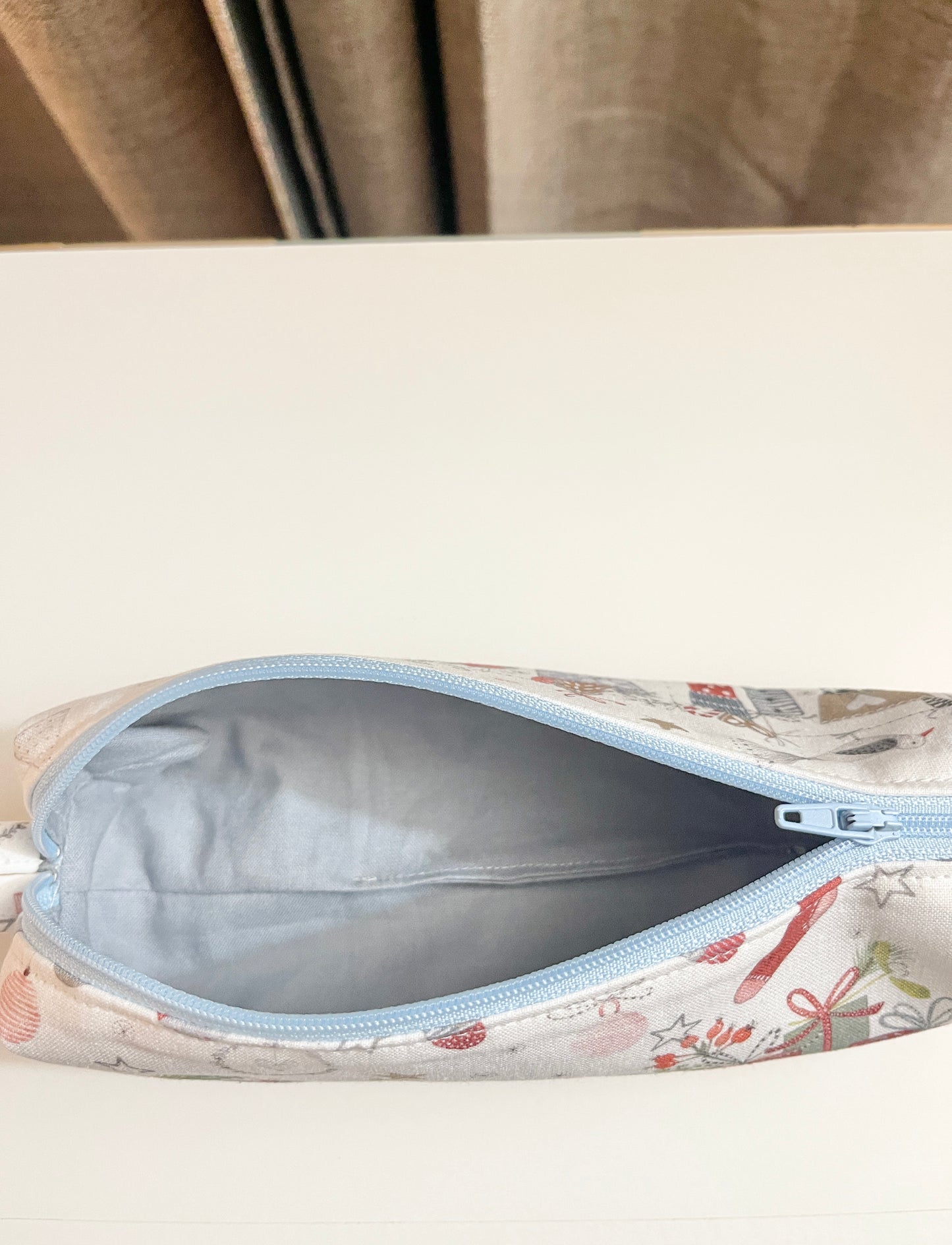 Stocking & Presents Pencil Zipper Pouch: 100% Cotton