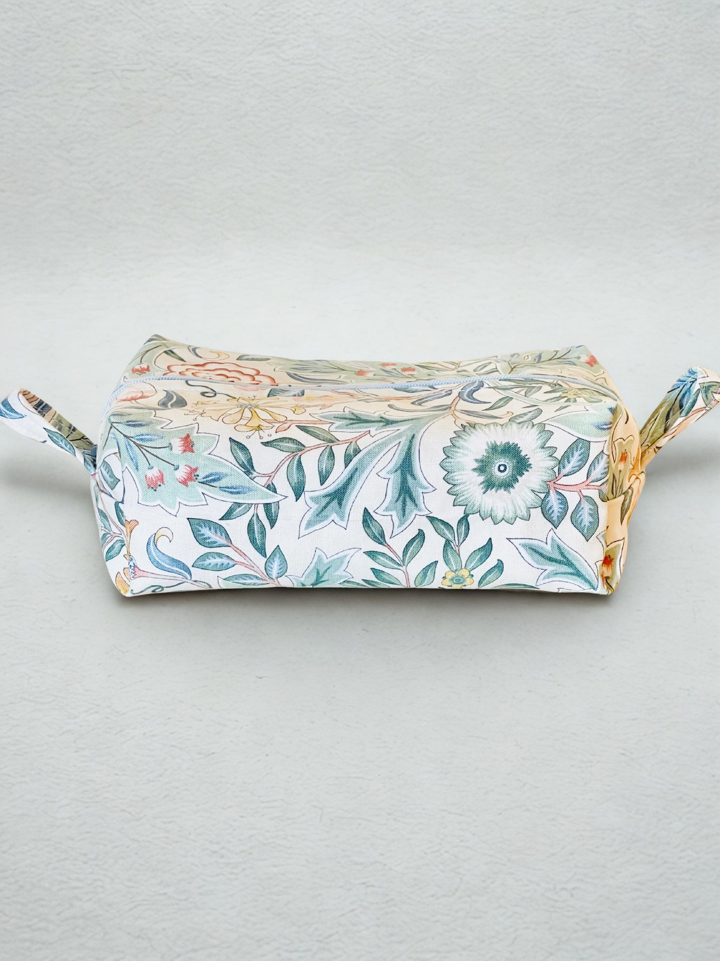 Foral Cotton  Boxy Zipper Pouch