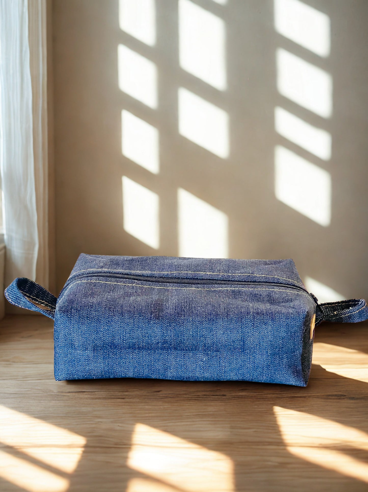 Denim Boxy Zipper Pouch