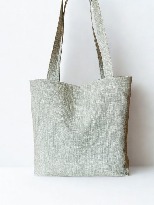 Linen Look Tote Bag: House & Flowers Liner