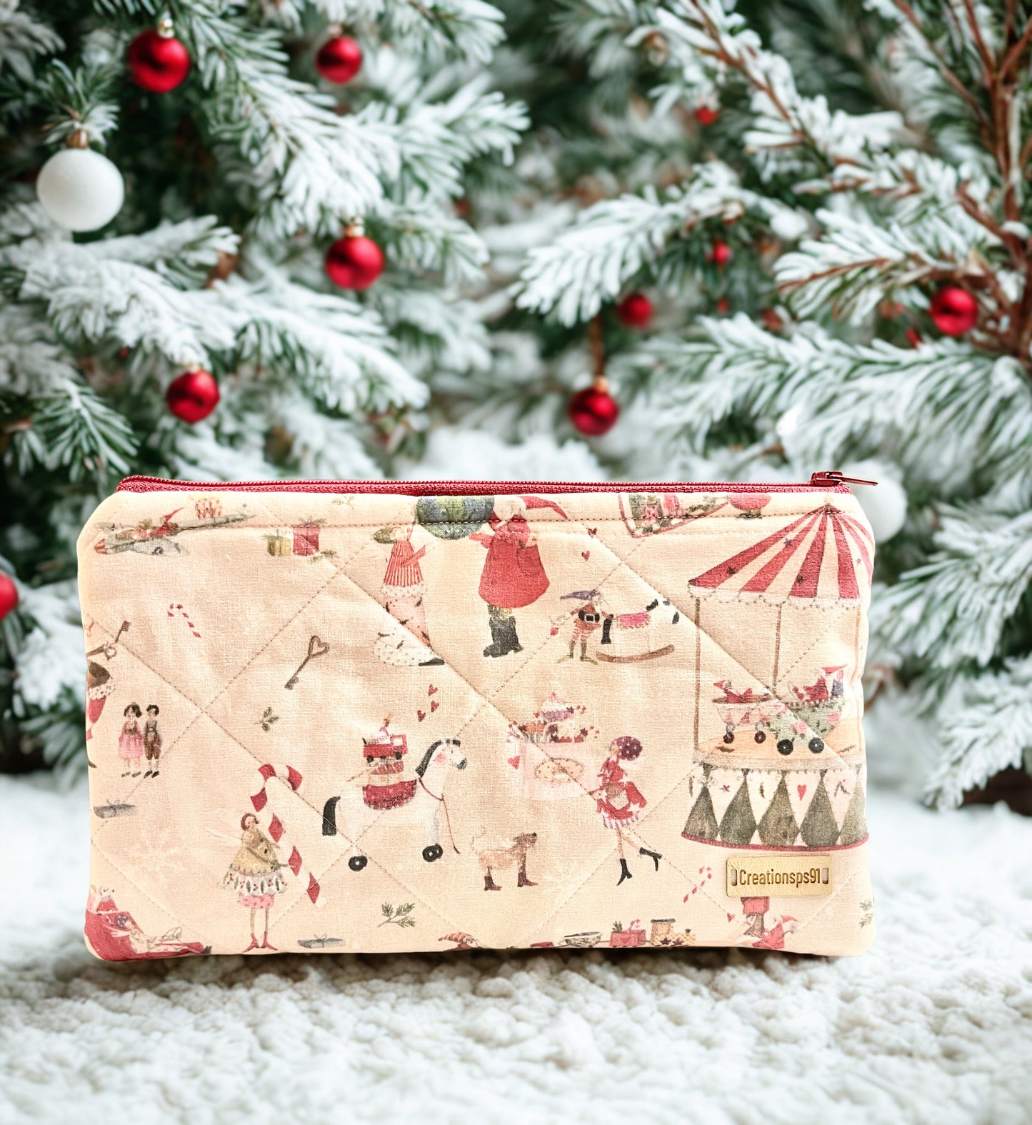 Handmade Makeup Pouch: Christmas Fairy Motif