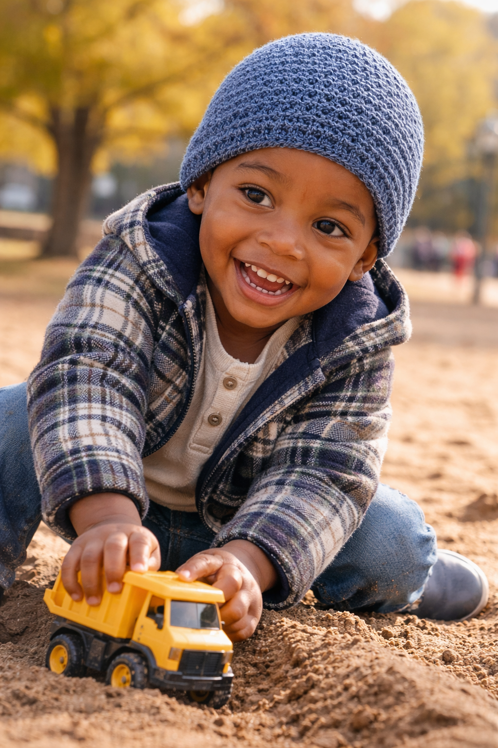  handmade toddler beanie, crafted with care for comfort style , 100% Premium Acrylic Yarn, Circumference 16" without stretch 8" long , colors: blue, yellow, light gray