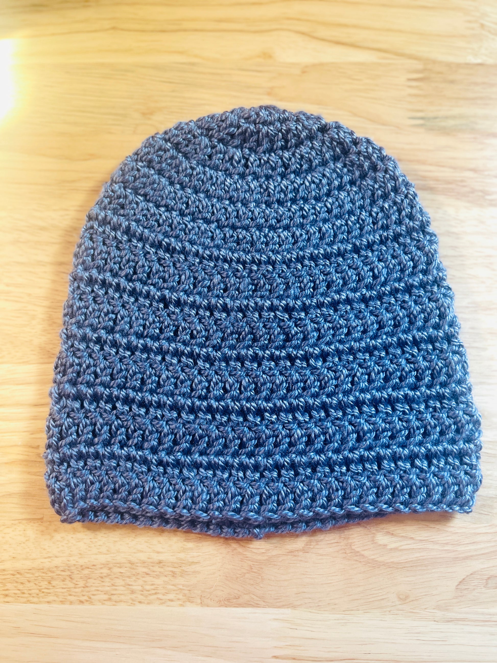 handmade toddler beanie, crafted with care for comfort style , 100% Premium Acrylic Yarn, Circumference 16" without stretch 8" long , color: blue