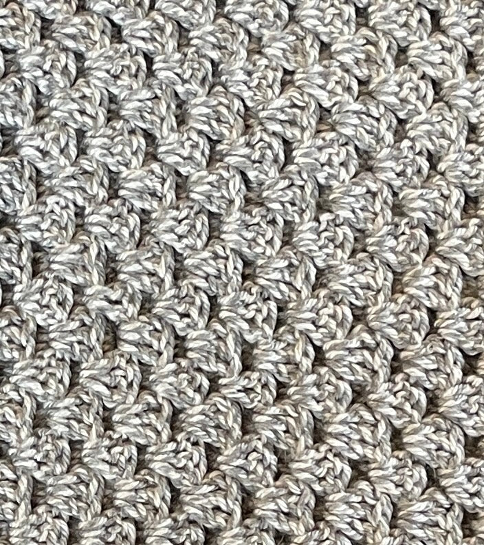 Display of handmade crochet stitches