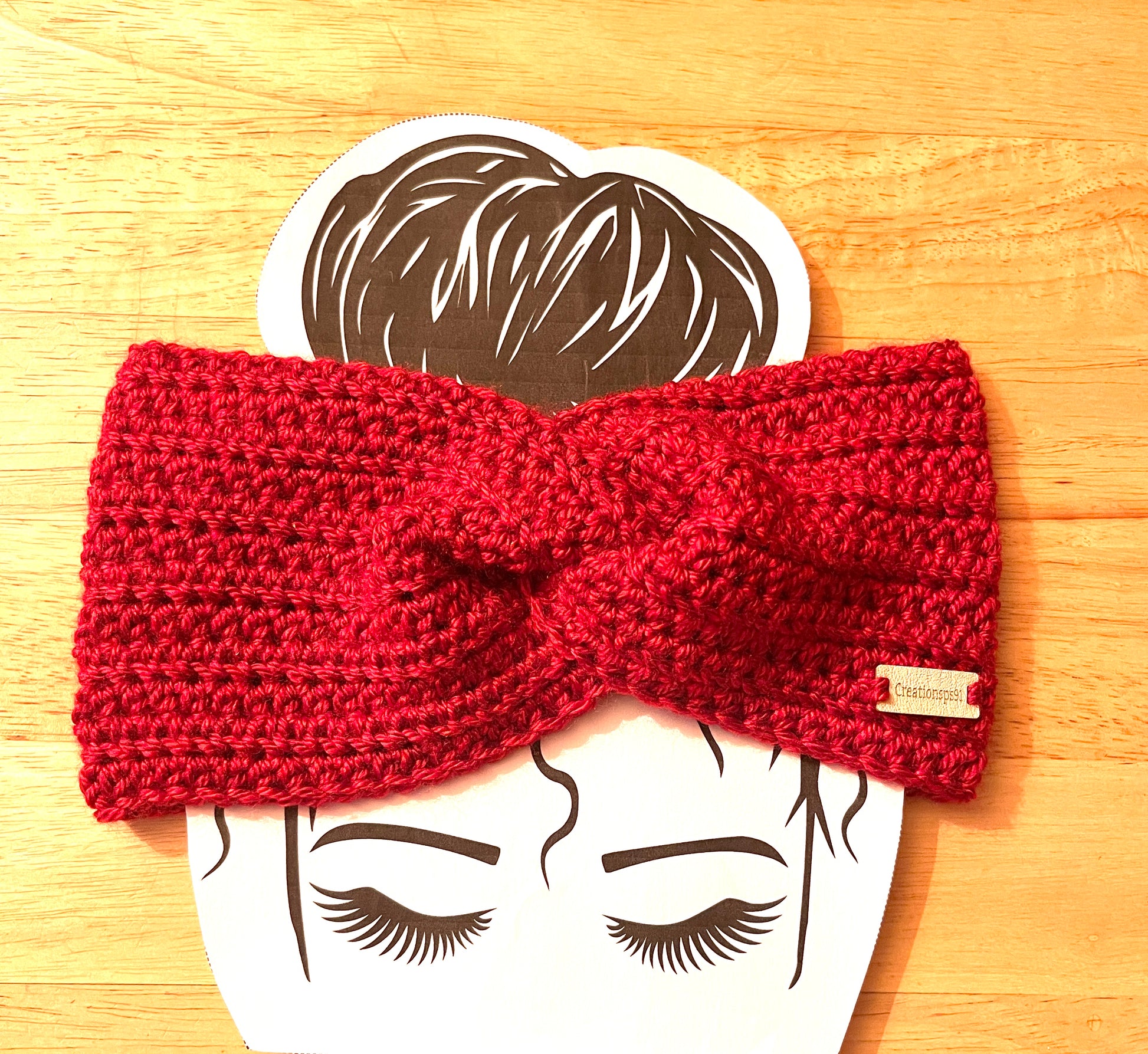 Handmade women headband Red