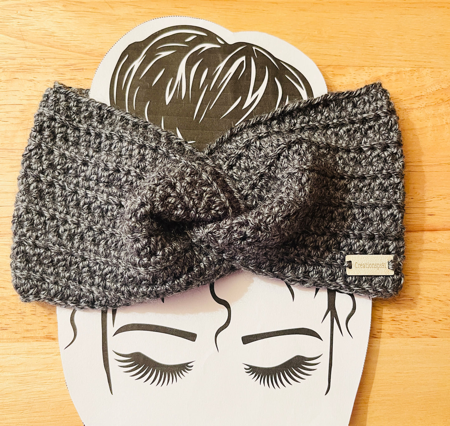 Handmade women headband charcoal