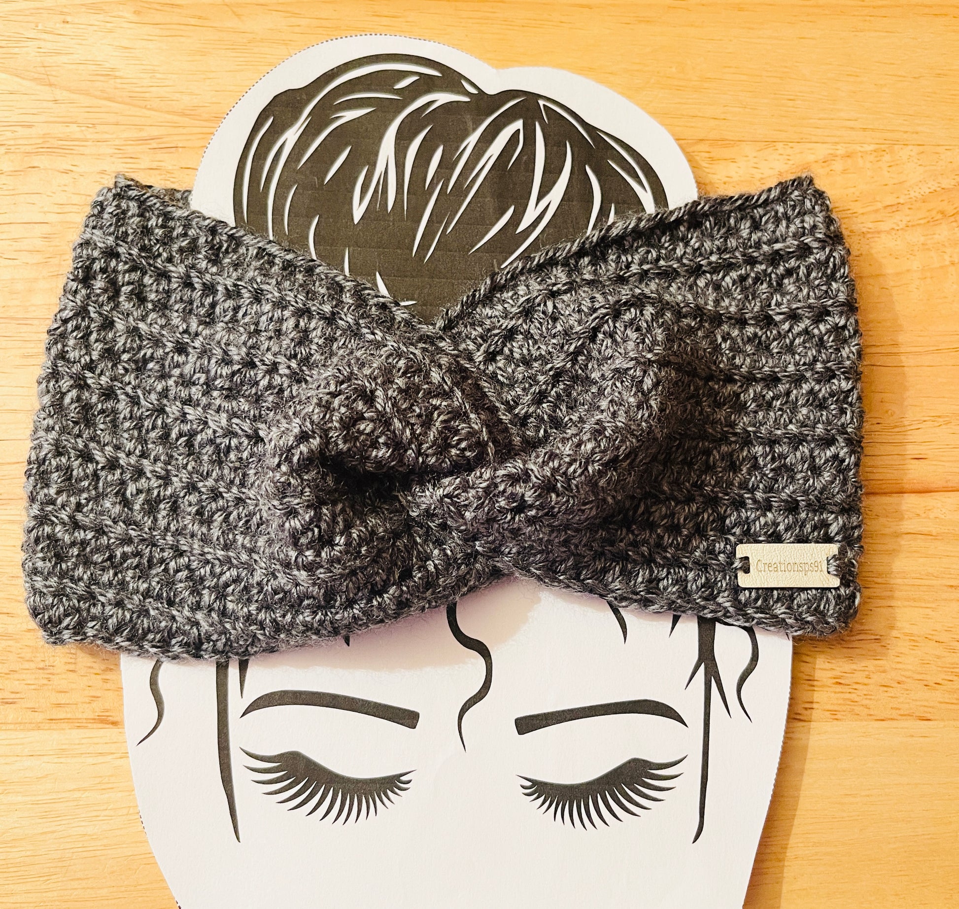 Handmade women headband charcoal