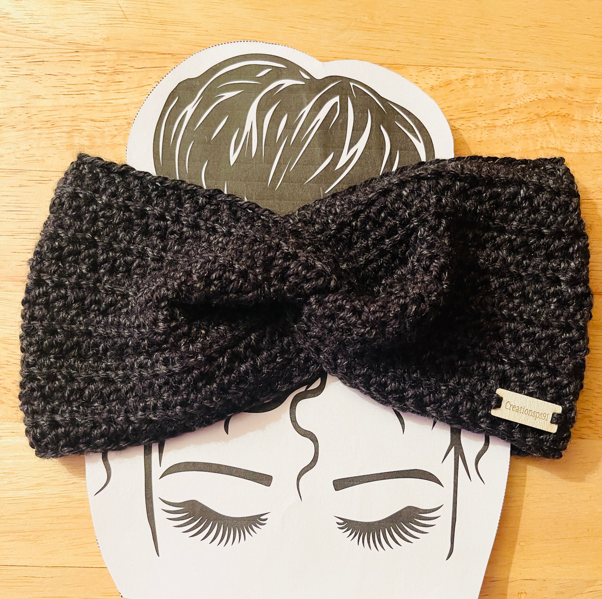 Handmade women headband black