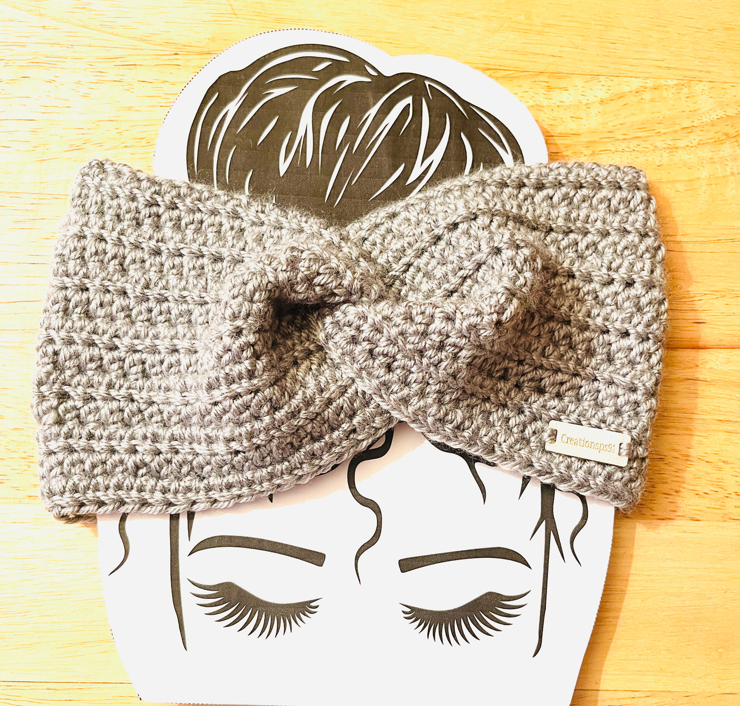 Handmade women headband beige 