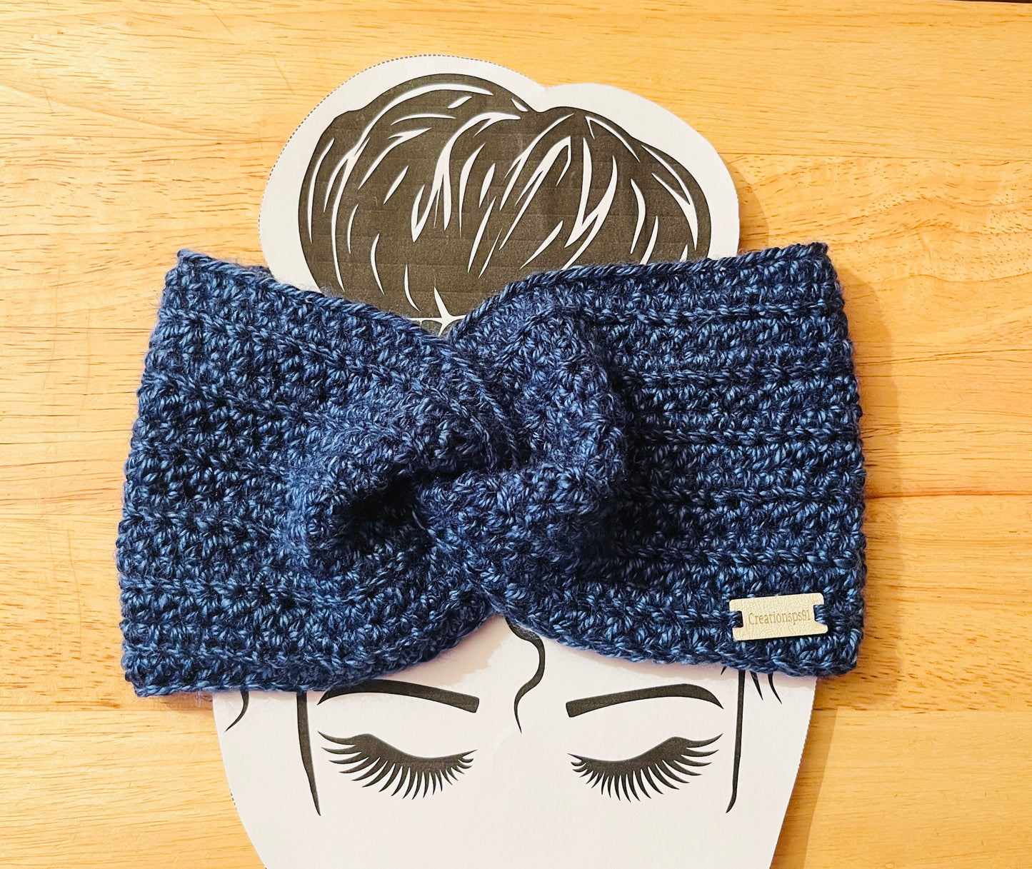 Handmade women headband Blue
