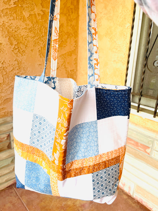 Handmade Reversible Shopper Tote Bag