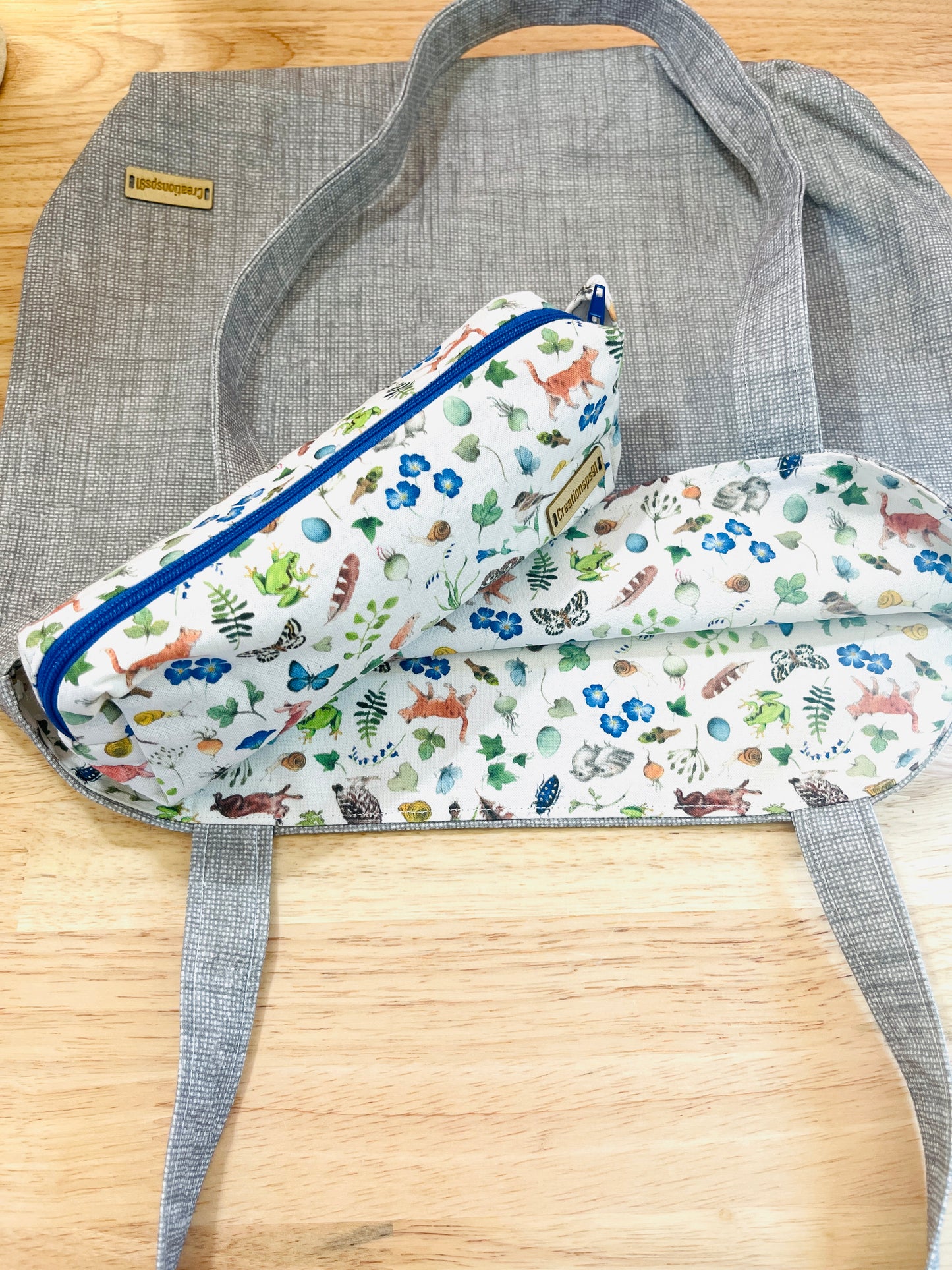 Handmade Tote Bag & Zipper Pouch Bundle