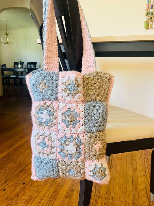 Crochet Granny Square Tote Bag PDF Written Instruction