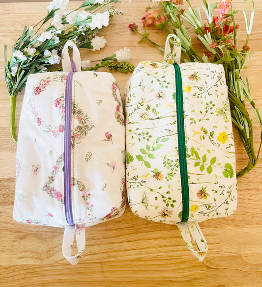 Handmade Quilted Boxy Zipper Pouches