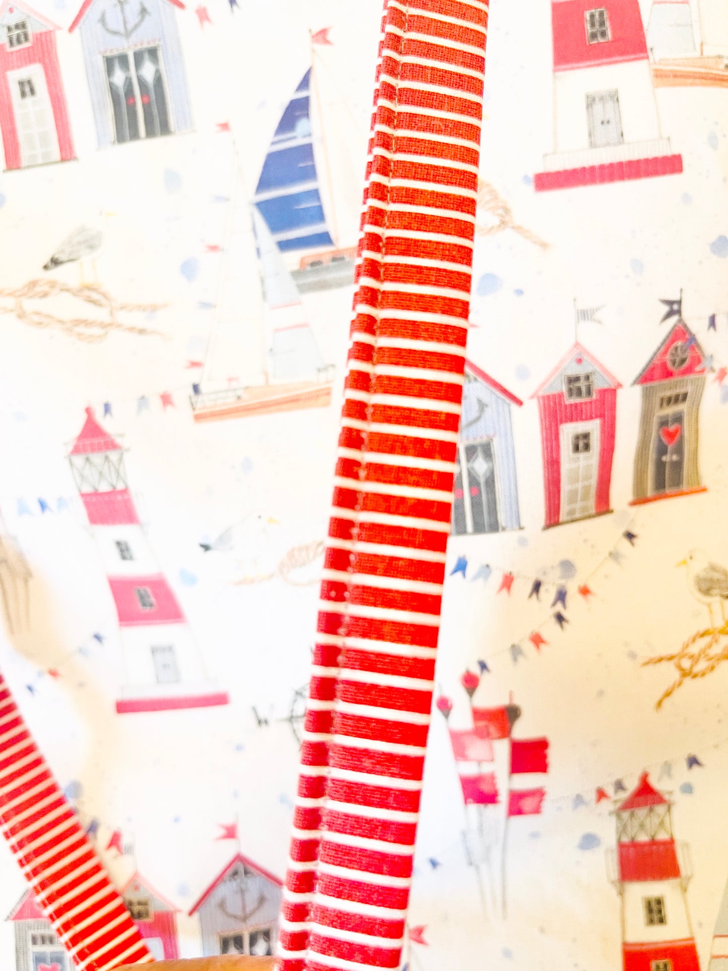 Cotton Tote Bags: Nautical Sailboat ,Lighthouse print