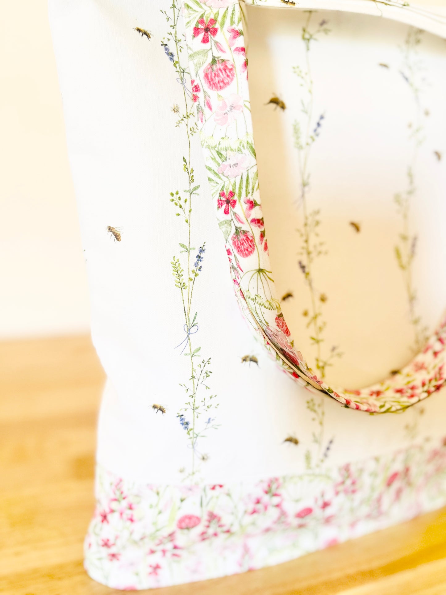 Cotton Tote Bag: Meadow Flowers & Bees