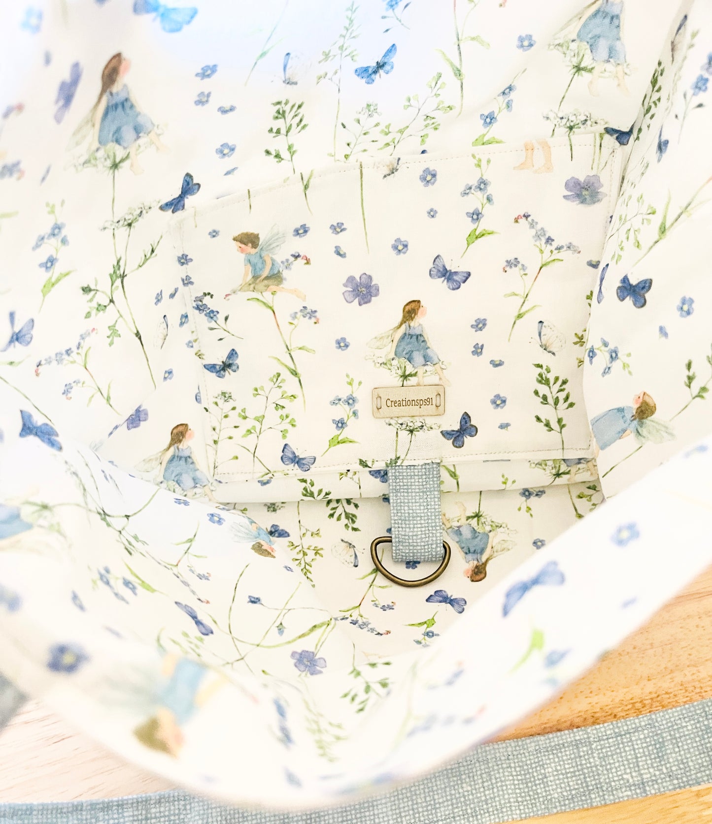 Fairy Garden Cotton Tote Bag: Collapsible Bottom