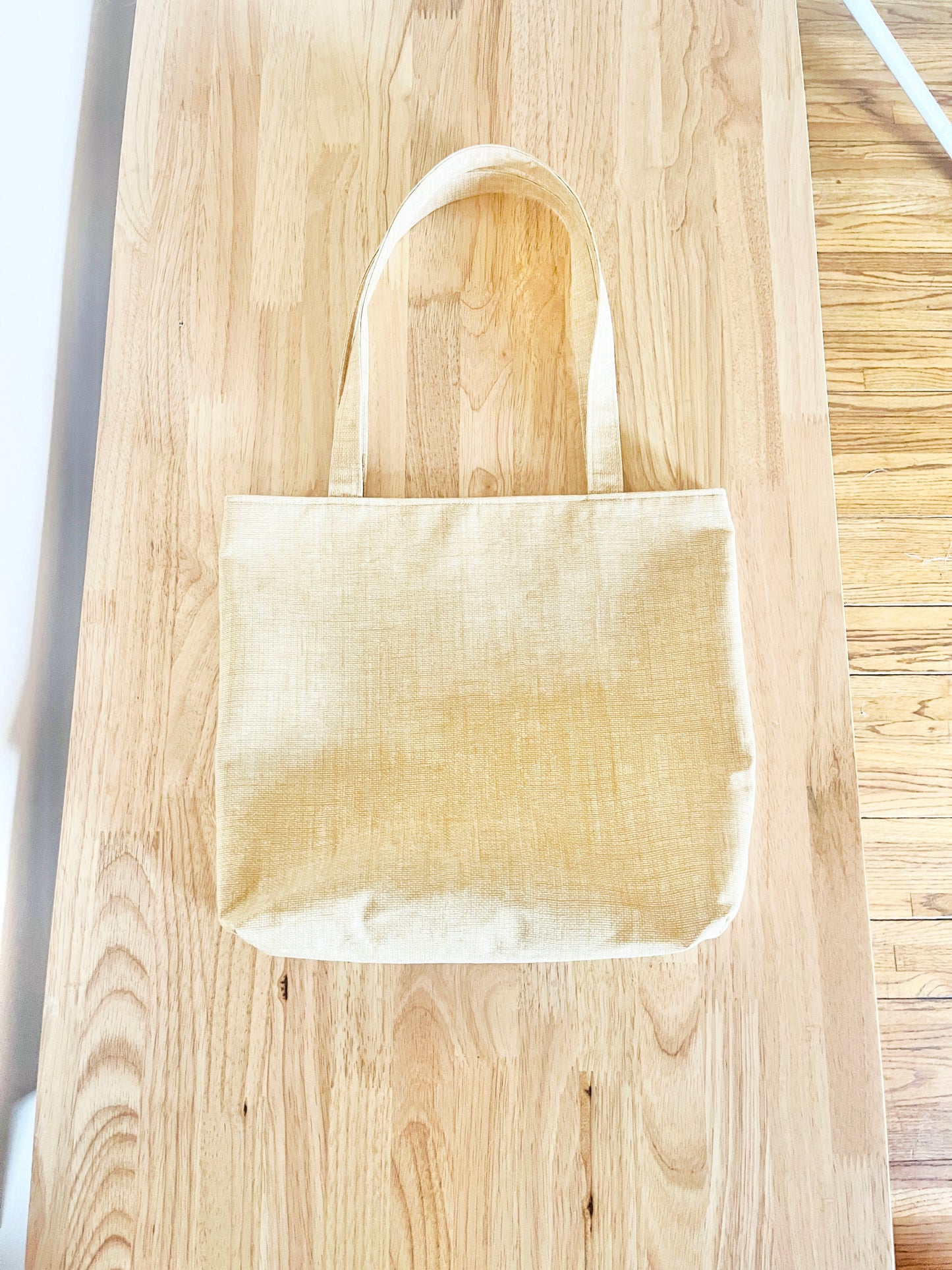 Cotton Tote Bag: Linen Look, Meadow Flower Lining