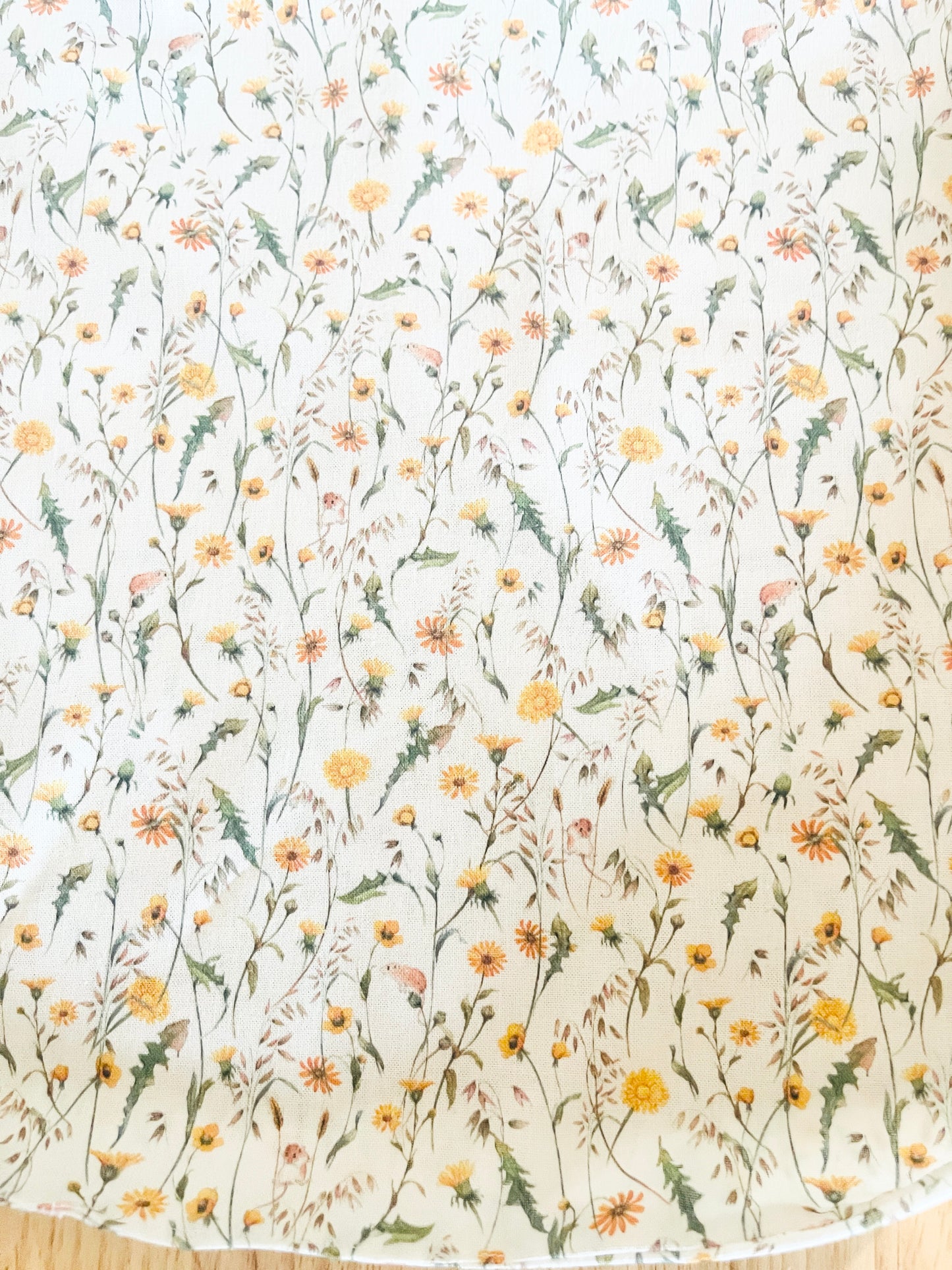 Cotton Tote Bag: Linen Look, Meadow Flower Lining