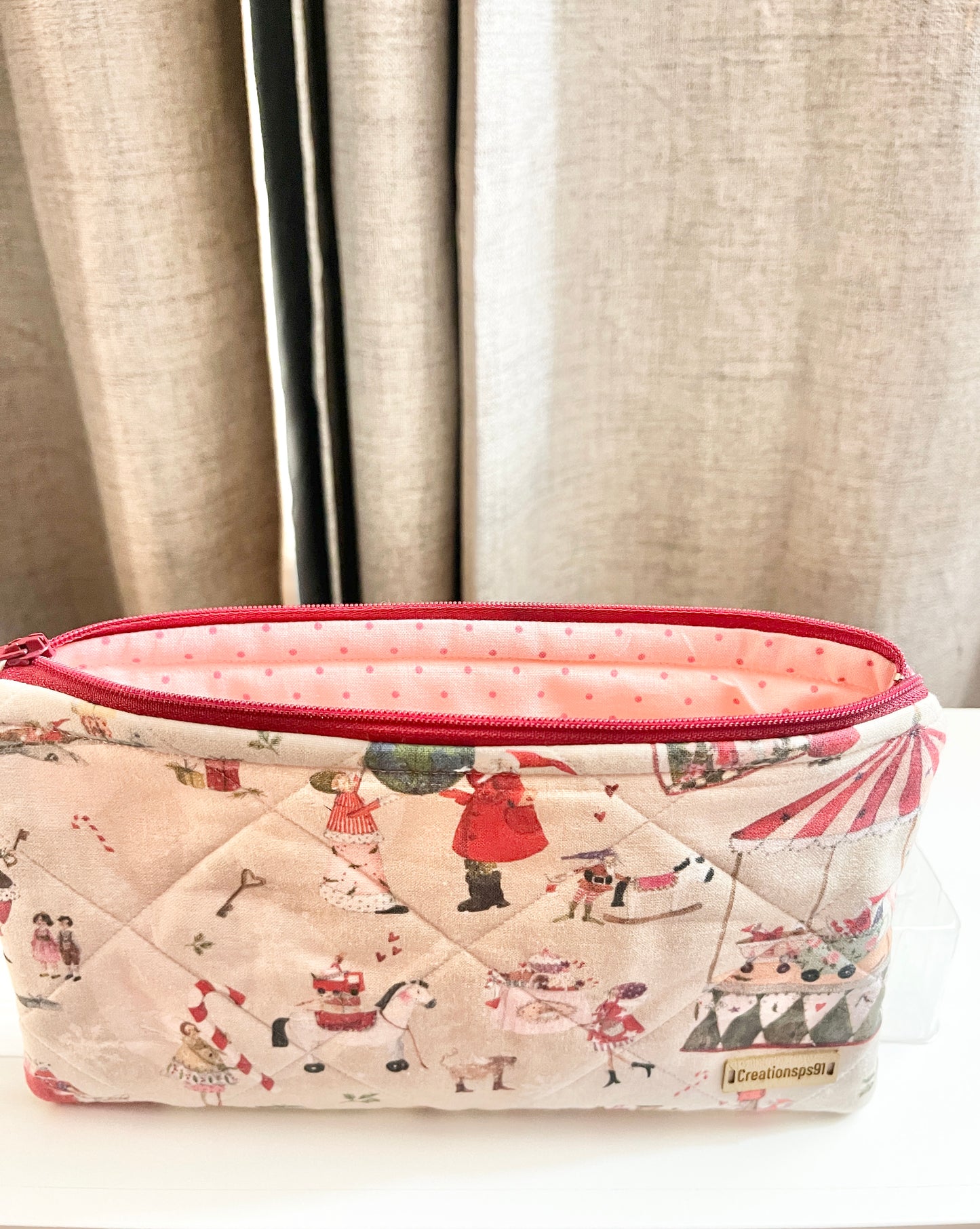 Handmade Makeup Pouch: Christmas Fairy Motif