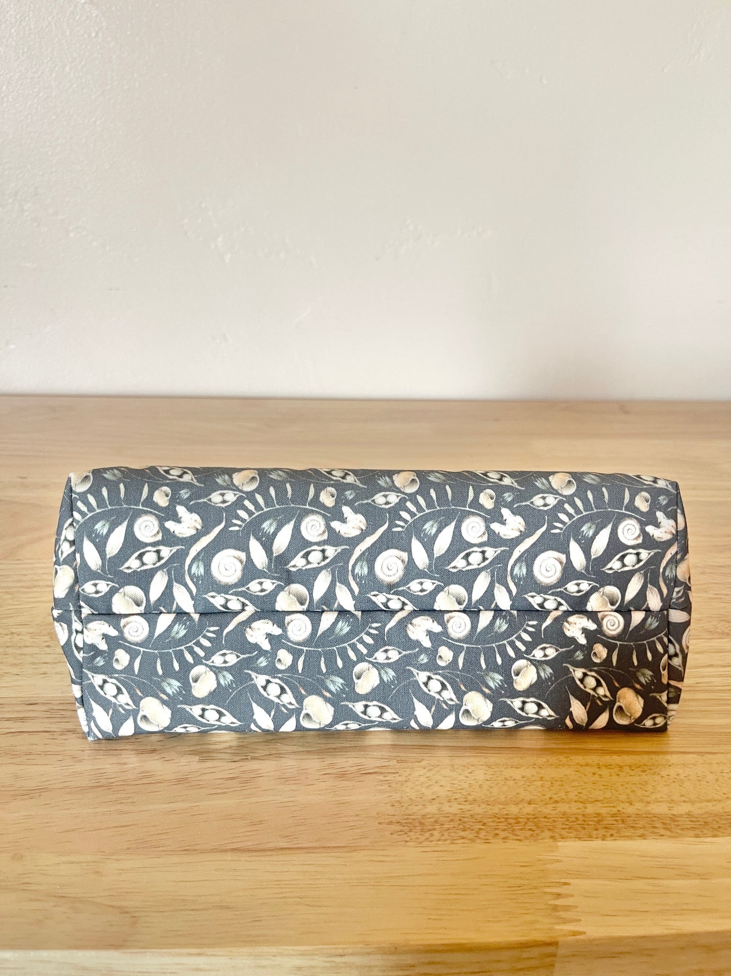 Seed Pod Zipper Pouch: 100% Cotton , Gray Zipper,