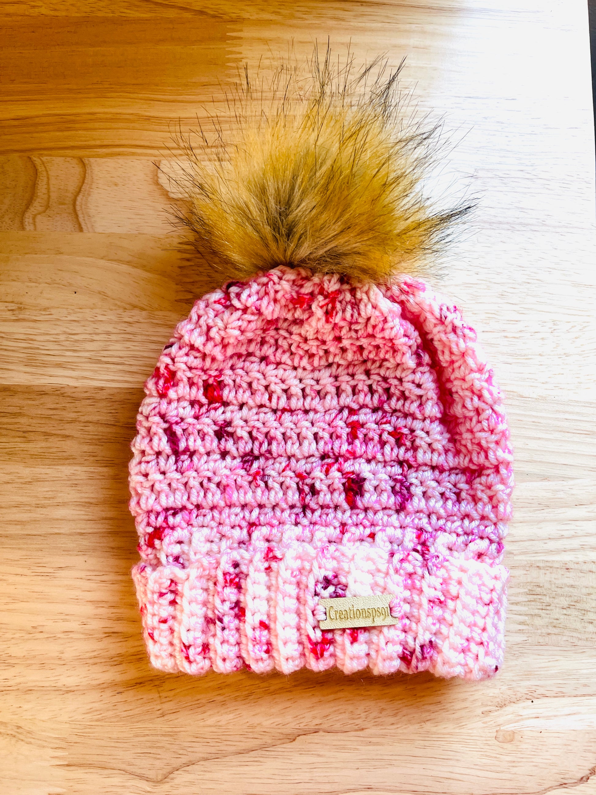Handmade toddle beanie multicolor detachable pom pom
